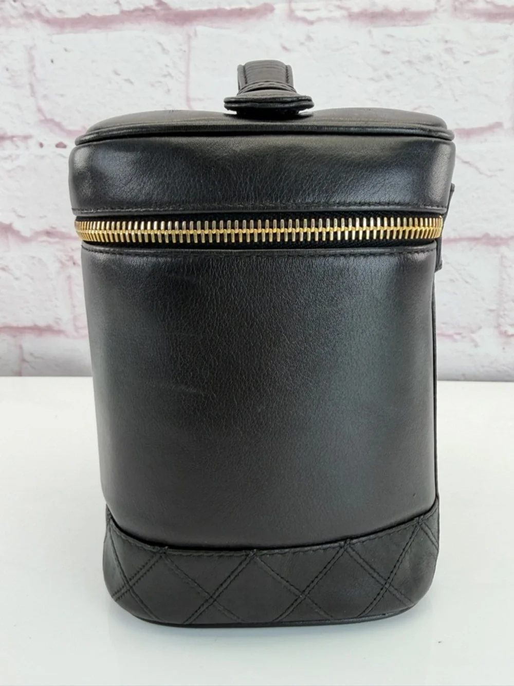 Chanel Lambskin Vanity Cosmetic Bag Black